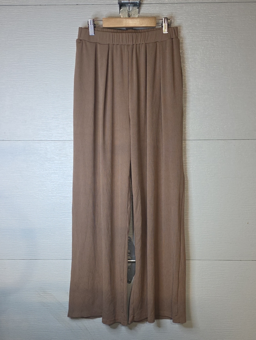 Cider Taupe Wide-Leg Pull-On Pants